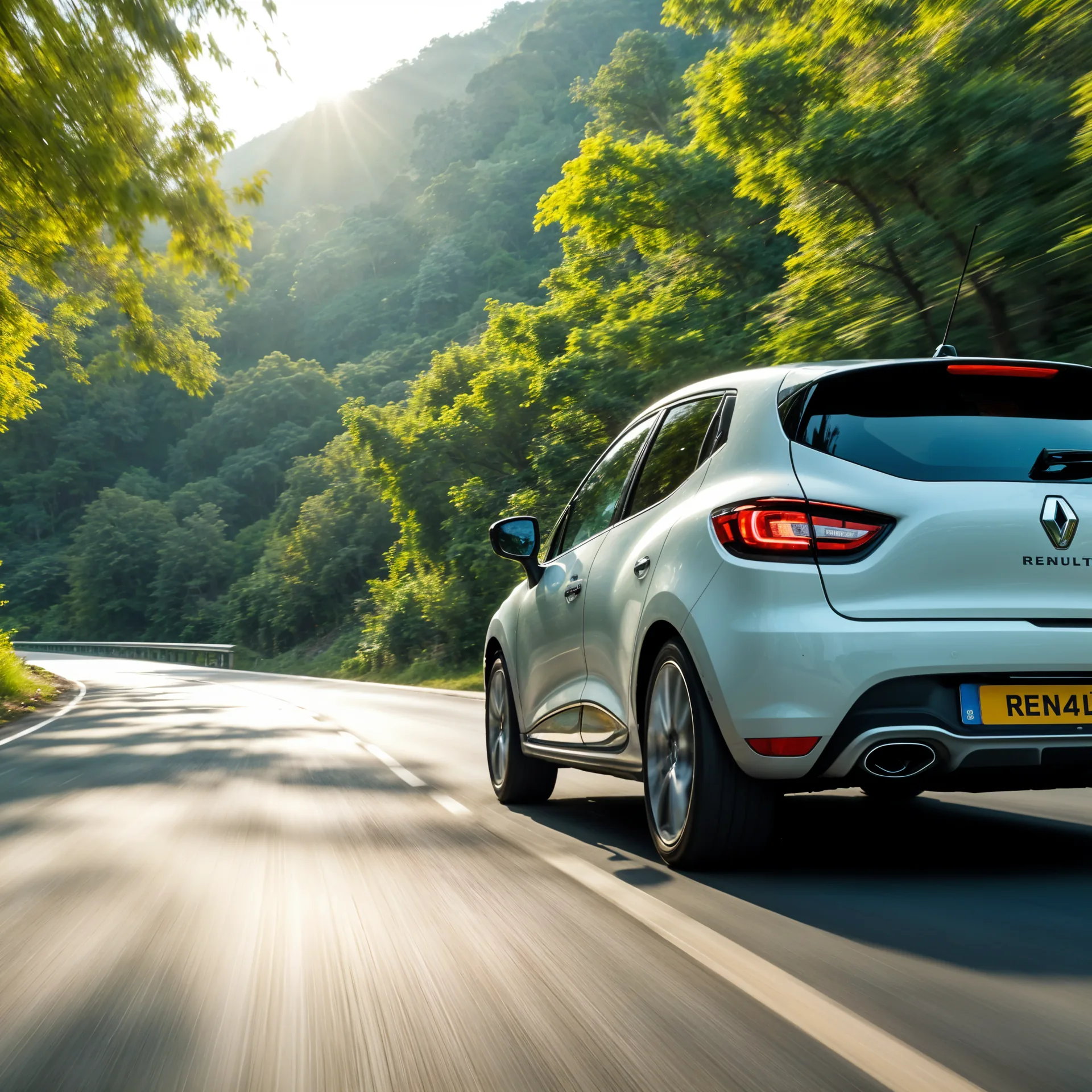 Renault Clio sur route de montagne